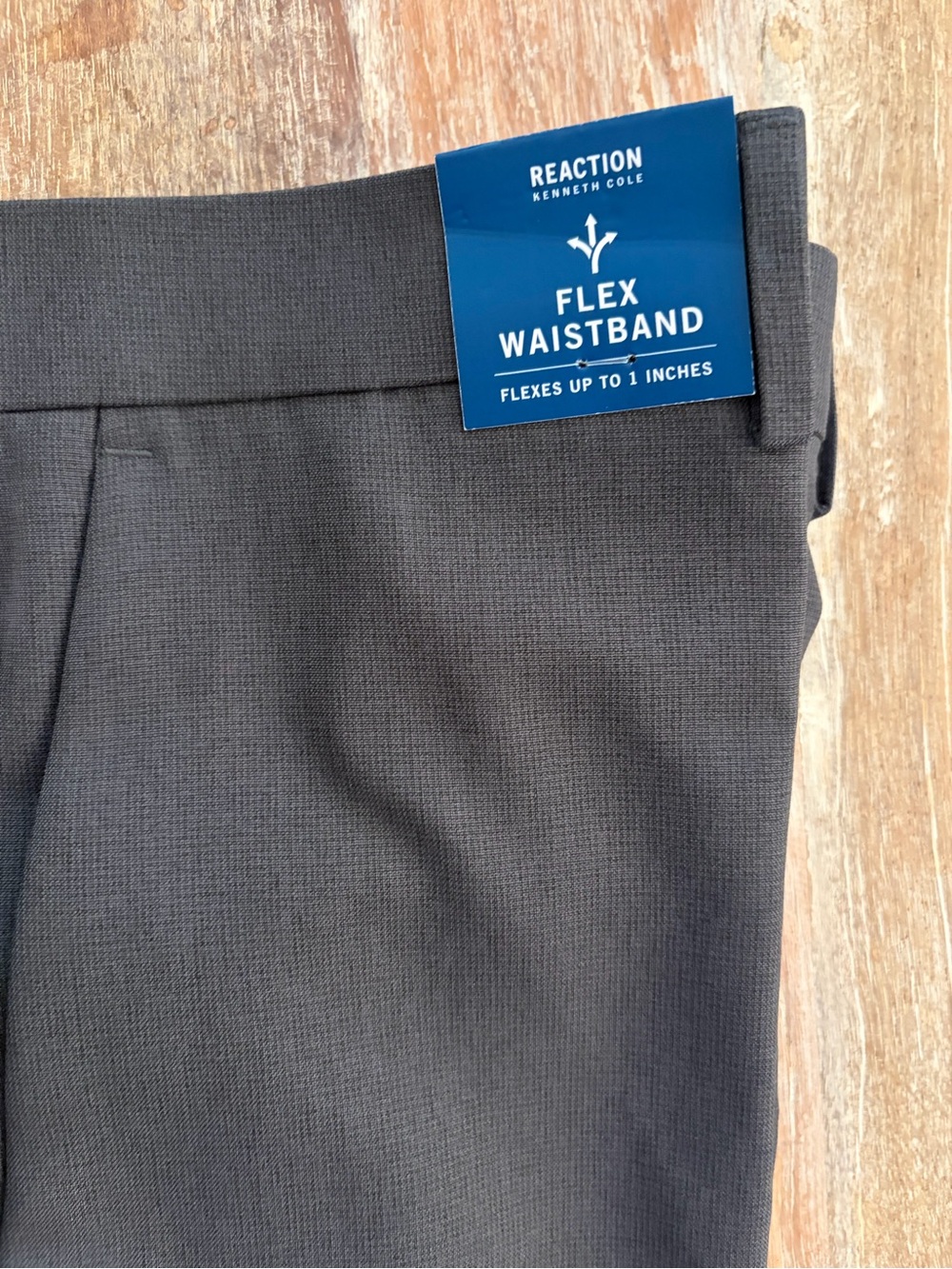 Kenneth Cole Reaction Modern Fit Dress Pants 36X32 Charcoal Stretch Trousers NWT - Picture 12 of 13